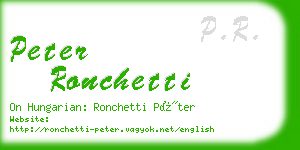 peter ronchetti business card